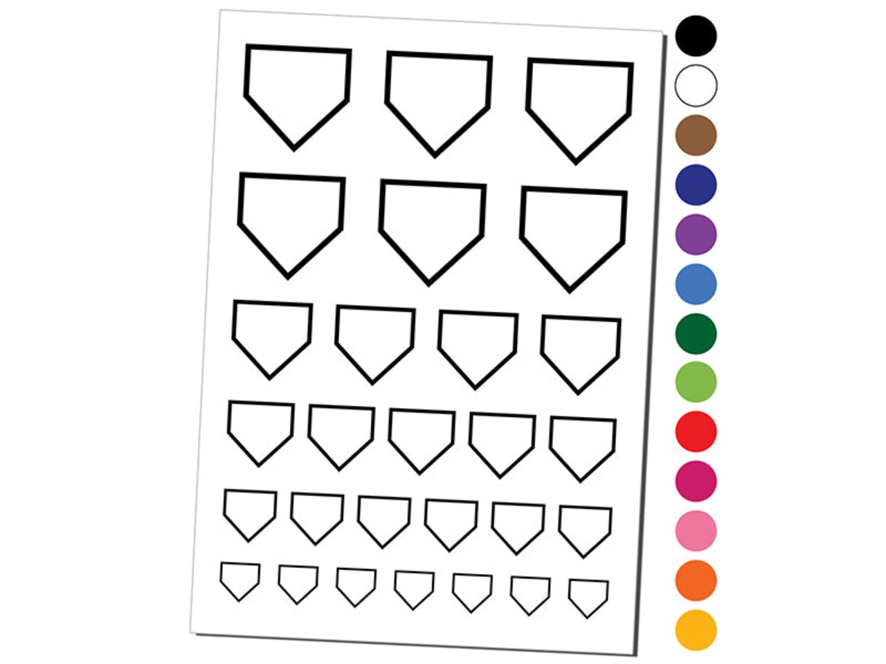 Home Plate Baseball Outline Temporary Tattoo Water Resistant Fake Body Art Set Collection